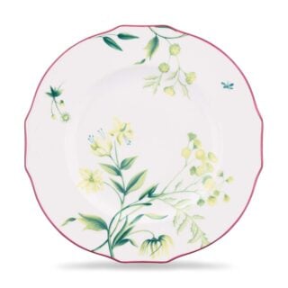 Ginori 1735 Florenza Duchessa Flat Dinner Plate in Acanto Fondo Bianco | Kneen & Co