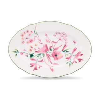 Ginori 1735 Florenza Duchessa Oval Platter in Malva Fondo Bianco | Kneen & Co