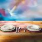 Dreamy outdoor table setting with Ginori 1735 Florenza dinnerware sets and silver cutlery in fine porcelain | Kneen & Co