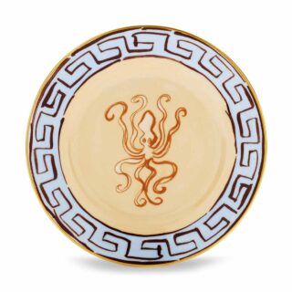 Ginori 1735 Il Viaggio di Nettuno Flat Bread Plate in Brown + Light Blue | Kneen & Co