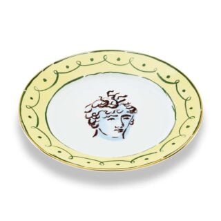 Ginori 1735 Il Viaggio di Nettuno Dinner Plate in Green + Yellow | Kneen & Co