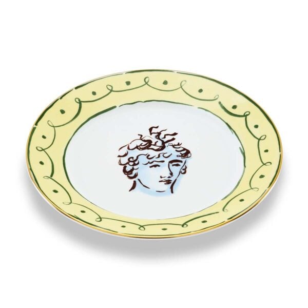 Ginori-ILViaggio-DiNettuno-004RG00_FPT110010280G00135000-1200x1200-100KB Ginori 1735 Il Viaggio di Nettuno Dinner Plate in Green + Yellow | Kneen & Co
