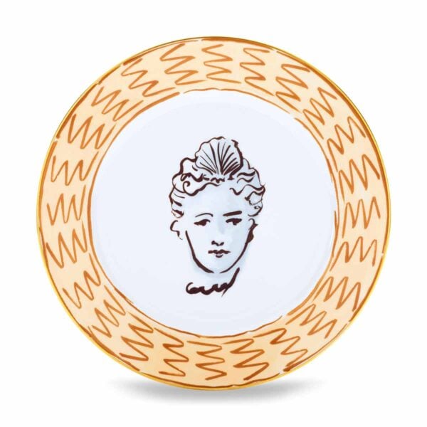 Ginori 1735 Il Viaggio di Nettuno Dinner Plate in Brown + Light Blue | Kneen & Co