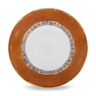 Ginori 1735 Il Viaggio Di Nettuno Soup Plate in Brown + Light Blue | Kneen & Co