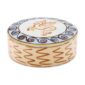 Ginori 1735 Il Viaggio Di Nettuno Round Box with Cover in Brown + Light Blue | Kneen & Co