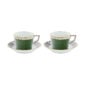 Ginori 1735 Il Viaggio Di Nettuno Set of 2 Tea Cup and Saucer in Green + Light Blue | Kneen & Co