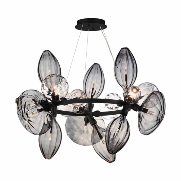 Hering_Berlin_Lighting_Stefanie_Hering_Raydance 18 Lights Smoky SM49303MSCLBK Stefanie Hering Ray Dance 15-Light Cluster Chandelier | Kneen & Co