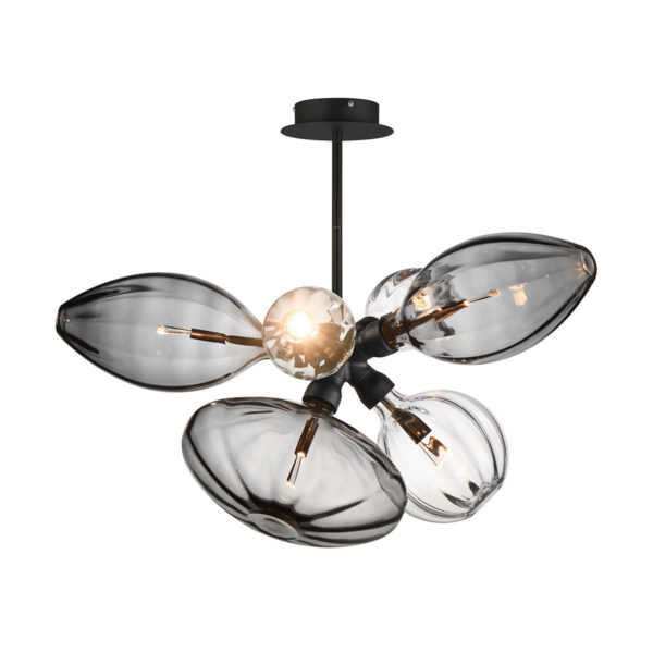 Hering_Berlin_Lighting_Stefanie_Hering_Raydance 6 Light Smoky SM49301MSCLBK Stefanie Hering Ray Dance 6-light Pendant Cluster Light | Kneen & Co