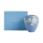 Wedgwood Magnolia Blossom Vase with Wedgwood’s signature blue gift box in Jasperware matte stoneware with intricate white magnolia relief petals | Kneen & Co