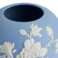 Close-up shot of a Wedgwood Magnolia Blossom Vase in Jasperware matte stoneware with intricate white magnolia relief petals | Kneen & Co