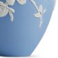 Close-up shot of a Wedgwood Magnolia Blossom Vase in Jasperware matte stoneware with intricate white magnolia relief petals | Kneen & Co