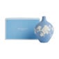Wedgwood Magnolia Blossom Bud Vase with Wedgwood’s signature blue gift box in Jasperware matte stoneware with intricate white magnolia relief petals | Kneen & Co
