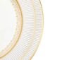 Close-up shot of Wedgwood Anthemion Grey Dinner Plate defined by a sophisticated grey rim and an intricate neoclassical palmette border finished with 22-carat gold detailing | Kneen & Co