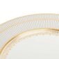 Close-up shot of Wedgwood Anthemion Grey Dinner Plate defined by a sophisticated grey rim and an intricate neoclassical palmette border finished with 22-carat gold detailing | Kneen & Co