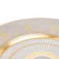 Close-up shot of Wedgwood Anthemion Grey Side Plate defined by a sophisticated grey rim and an intricate neoclassical palmette border finished with 22-carat gold detailing | Kneen & Co