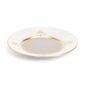 Close-up shot of Wedgwood Anthemion Grey Bread Plate defined by a sophisticated rim and an intricate neoclassical palmette border finished with 22-carat gold detailing | Kneen & Co