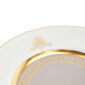 Close-up shot of Wedgwood Anthemion Grey Bread Plate defined by a sophisticated rim and an intricate neoclassical palmette border finished with 22-carat gold detailing | Kneen & Co