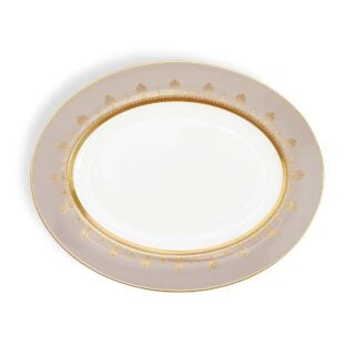 Wedgwood Anthemion Grey Oval Platter | Kneen & Co