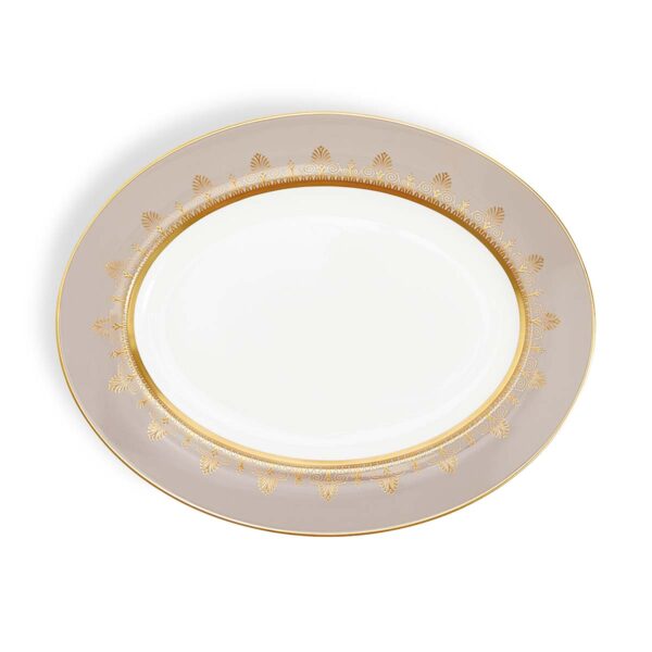 Wedgwood Anthemion Grey Oval Platter | Kneen & Co