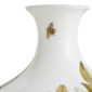 Close-up shot of Wedgwood Hummingbird Large Vase defined by expressive floral motifs and an artfully sculpted bird finial finished with 22-carat gold detailing | Kneen & Co