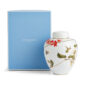 Wedgwood Hummingbird Large Lidded Vase with Wedgwood’s signature blue gift box defined by expressive floral motifs and an artfully sculpted bird finial finished with 22-carat gold detailing | Kneen & Co