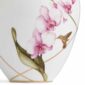 Close-up shot of Wedgwood Hummingbird Small Lidded Vase defined by expressive floral motifs and an artfully sculpted bird finial finished with 22-carat gold detailing | Kneen & Co