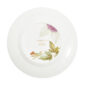Close-up shot of Wedgwood Hummingbird Plate defined by expressive floral motifs and an artfully sculpted bird finial finished with 22-carat gold detailing | Kneen & Co