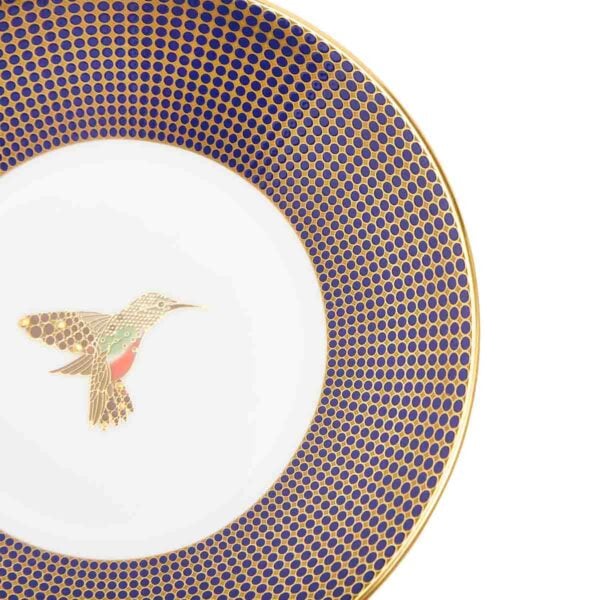 701587439824-Wedgwood-Hummingbird-Teacup+Saucer-175ml-5pt9floz-detail2-1200x1200-100KB Close-up shot of Wedgwood Hummingbird Tea Cup and Saucer defined by expressive floral motifs and an artfully sculpted bird finial finished with 22-carat gold detailing | Kneen & Co