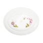 Close-up shot of Wedgwood Hummingbird Oval Platter defined by expressive floral motifs and an artfully sculpted bird finial finished with 22-carat gold detailing | Kneen & Co