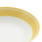 Close-up shot of Christofle Malmaison Riviera Serving Bowl in yellow Limoges porcelain with hand-drawn palmette detailing | Kneen & Co