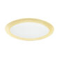 Close-up shot of Christofle Malmaison Riviera Oval Platter in yellow Limoges porcelain with hand-drawn palmette detailing | Kneen & Co