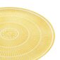 Close-up shot of Christofle Malmaison Riviera Pie Dish in yellow Limoges porcelain with hand-drawn palmette detailing | Kneen & Co