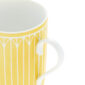 Close-up shot of Christofle Malmaison Riviera Mug in yellow Limoges porcelain with hand-drawn palmette detailing | Kneen & Co