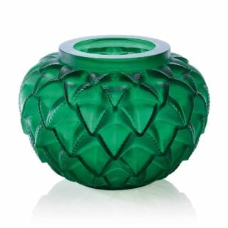 Lalique Languedoc Vase Green | Kneen & Co