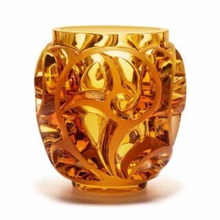 Lalique Tourbillons Vase Amber | Kneen & Co