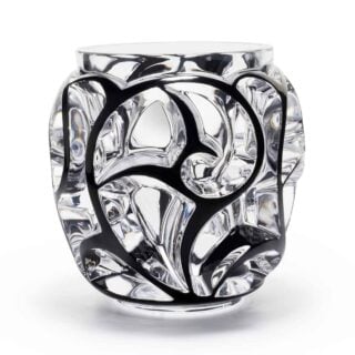 Lalique Tourbillons XXL Vase Black Enamel | Kneen & Co