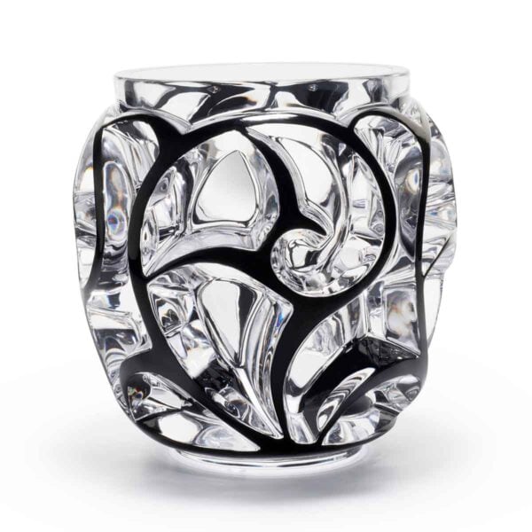 Lalique Tourbillons XXL Vase Black Enamel | Kneen & Co