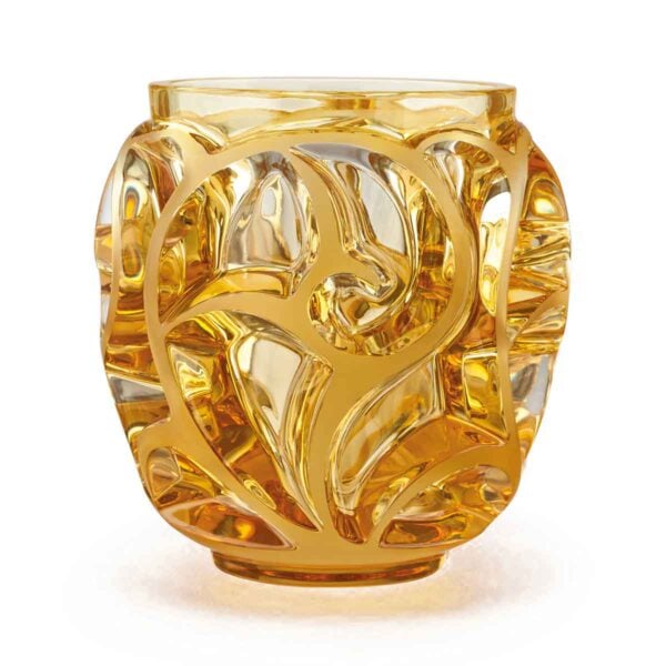 Lalique Tourbillons Small Vase Amber | Kneen & Co