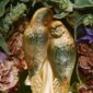 Lalique 2 Parakeets Sculpture Gold Luster | Kneen & Co