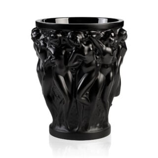 Lalique Bacchantes Small Vase Black | Kneen & Co