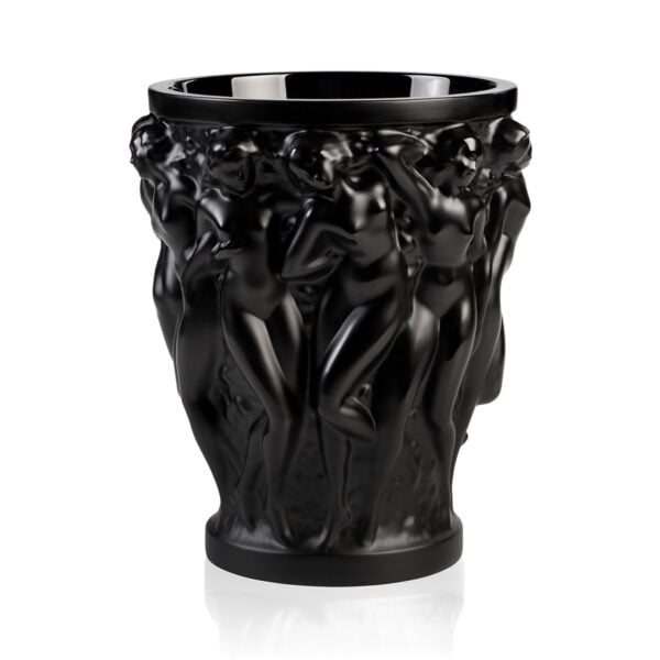 Lalique Bacchantes Small Vase Black | Kneen & Co