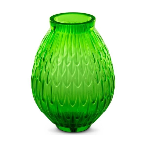 LALIQUE-10758300-Plumes-Small-Vase-Green-Crystal-1200x1200-100KB Lalique Plumes Small Vase Green Meadow | Kneen & Co