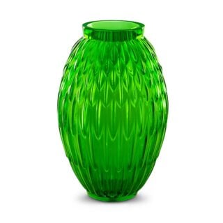 Lalique Plumes Vase Green Meadow | Kneen & Co