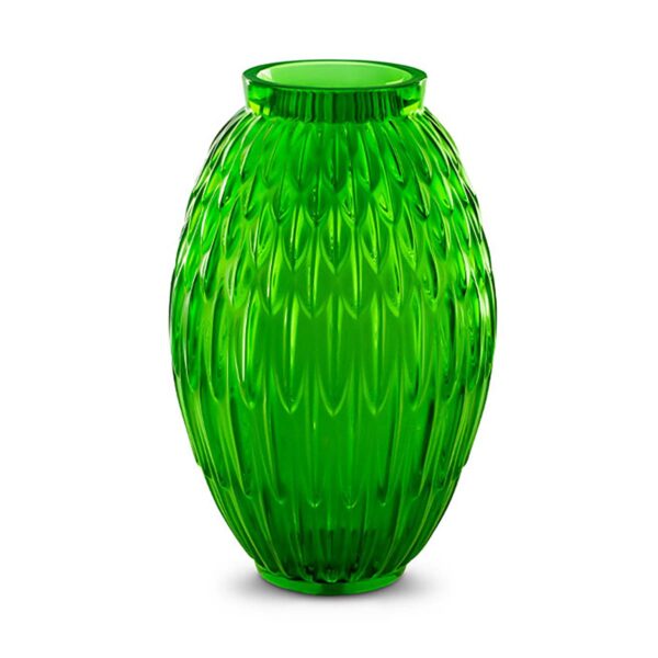 LALIQUE-10758500-Plumes-vase-large-size-green-1200x1200-100KB Lalique Plumes Vase Green Meadow | Kneen & Co