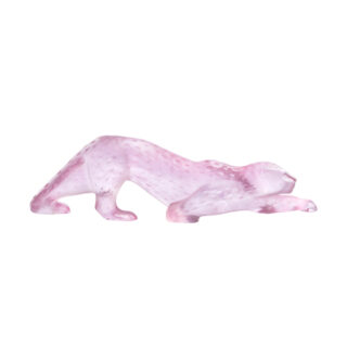 Lalique Zeila Panther Large Sculpture Pink Luster | Kneen & Co