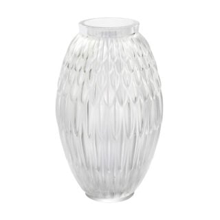 Lalique Plumes Grand Vase Clear | Kneen & Co