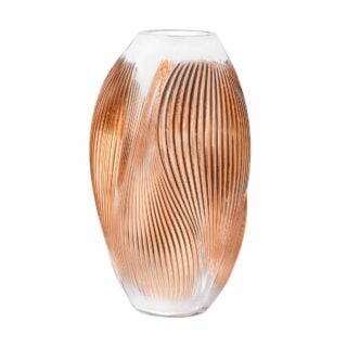 Lalique Alizé Vase with Pink Gold Leaves | Kneen & Co