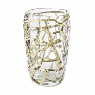 Lalique Magnitude Large Vase with White Gold Leaves | Kneen & Co