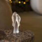 Lalique 2 Parakeets Sculpture Clear set on table | Kneen & Co