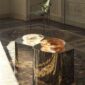 Lalique Alizé Clear & Coral bowls set on table | Kneen & Co